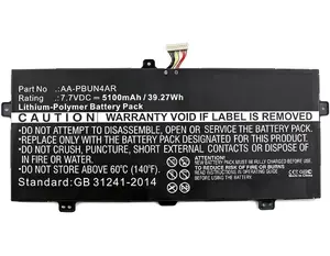 Battery PurePower MBXSA-BA0152 LiPo 4000 mAh for compatible Samsung laptops, black