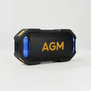 Портативная колонка Beafon AGM Mag Rock — беспроводная 8 Вт, аккумулятор 1800 мА·ч, до 10 ч, чёрно-оранжевая, управление кнопками