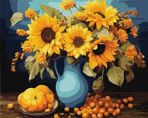 Krāsošana pēc numuriem ar rāmi Ideyka KHO3264 40x50 cm — Saulespuķu harmonija