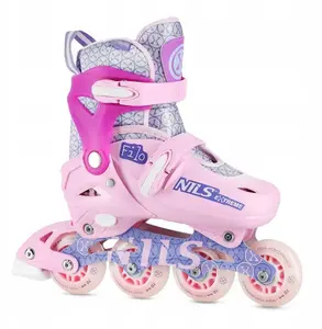 Recreational adjustable roller skates Nils Extreme NA13102 pink size 30–33