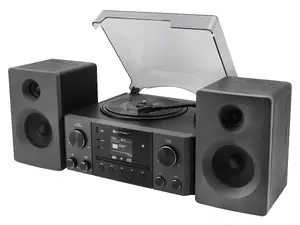 Home audio system Soundmaster MCD1950SW — 20 W RMS, DAB+/FM, CD/MP3 playback, 3.5 mm aux, AC power (Black)