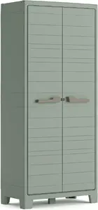 Tall Storage Cabinet Keter model 251637 in green — outdoor/indoor plastic cabinet