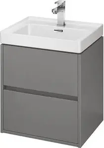 Раковина CERSANIT Crea 49.4 см серый S801-282 – накладная/встраиваемая мойка 49.4 см