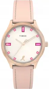 Rokaspulkstenis Timex Dress TW2V95800 — sieviešu analogs kvarca pulkstenis, tērauda korpuss, ādas siksna