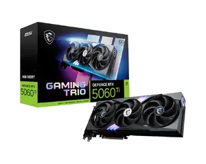 Graphics card MSI GeForce RTX 5060 Ti GAMING TRIO OC — 8 GB GDDR7, 128-bit, PCIe 5.0, 3-fan