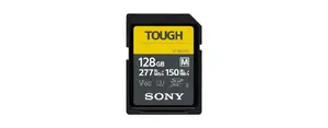 SDXC memory card Sony SF-M128T 128 GB UHS-II U3 V30 Class 10 — 277/150 MB/s, shockproof, waterproof
