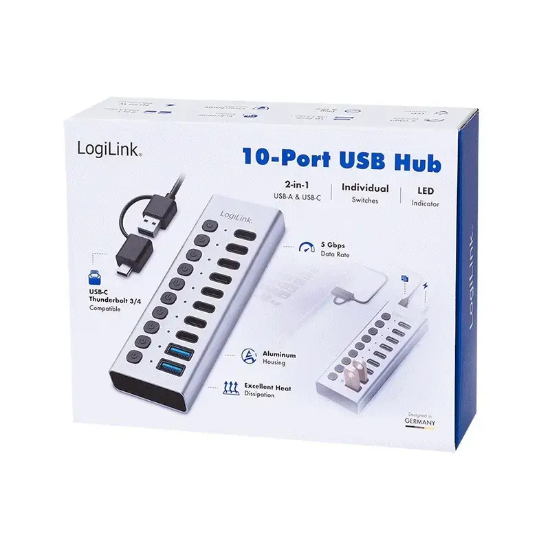 LOGILINK UA0448 10‑портовый USB 3.2 Gen1 хаб Photo 6