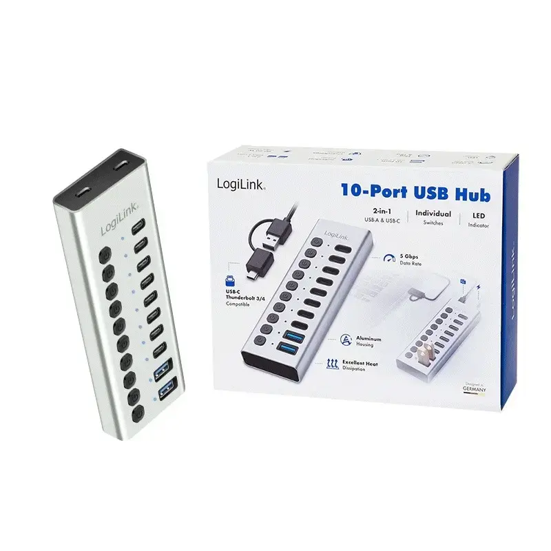 LOGILINK UA0448 10‑портовый USB 3.2 Gen1 хаб Photo 7