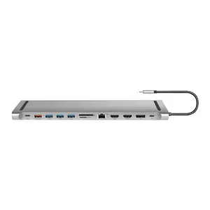 Docking station LOGILINK UA0411 — USB 3.2 Gen2 USB-C, 12‑port, Power Delivery, silver
