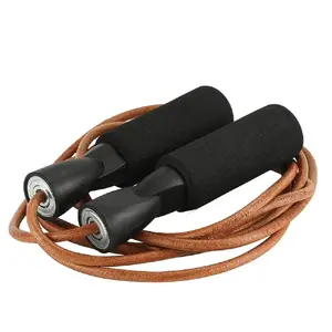 Jump rope Tomaz Sport JumpLeader genuine leather 2.8 m — skipping rope
