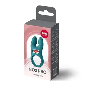 Кольцо для пениса FUN FACTORY NŌS PRO XL Petrol — силикон, 2 мотора, 7 режимов, перезаряжаемое, водонепроницаемое