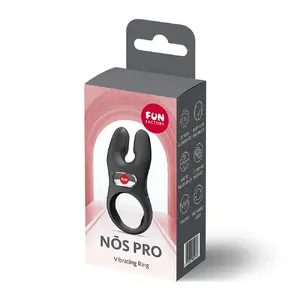 Кольцо для пениса FUN FACTORY NŌS PRO Nos XL Black — силикон, 2 мотора, 7 режимов, перезаряжаемое, водонепроницаемое