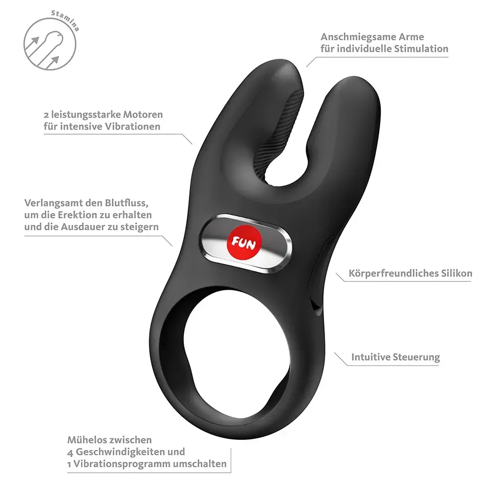 FUN FACTORY NŌS PRO Nos XL Black — кольцо для пениса Photo 8