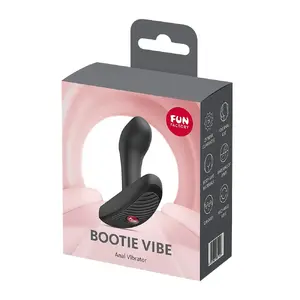 Анальный вибратор Fun Factory Bootie Vibe Black — силиконовый, водонепроницаемый, перезаряжаемый, 12 режимов, 9.5×8×2.6 см