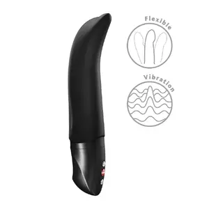 Vibrator FUN FACTORY Diva Dolphin Black — silicone, waterproof, 6 modes, 2×AAA, 19.2×5.6×4 cm