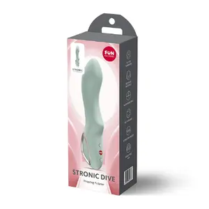 Vibrator FUN FACTORY Stronic Dive Light Green — rechargeable pulsating thrust vibrator, silicone, waterproof, 19×4.5×3.7 cm