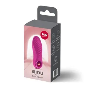 Bullet vibrators Fun Factory Bijou Magenta — uzlādējams, ūdensizturīgs, silikons, 12 režīmi, 9.5×3.3×3.2 cm