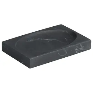 Мыльница KESPER DE7638601 — полирезин, чёрная, 13.5×8.5×2 см