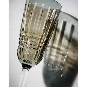 Šampanieša glāze Cristal d'Arques Rendez Vous Brume Marron 17 cl — kristāla komplekts 4 gab.