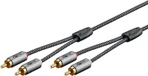 Аудиокабель WENTRONIC Goobay 65295 — 2 x RCA на 2 x RCA, 5 м, медь, позолоченные контакты, экранированный