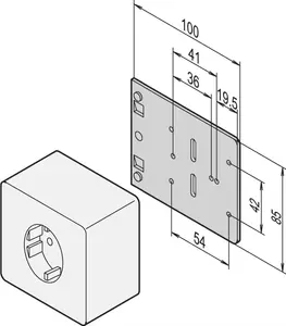 SCHROFF montāžas plate vienvietīgām kontaktligzdām MONTAGEPLATTE STECKDOSE (20118537)