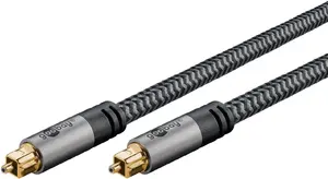 Digital optical audio cable WENTRONIC Goobay 65305 TOSLINK to TOSLINK 2 m, copper, gold-plated contacts, black/silver