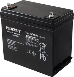 Lead-acid AGM battery Voltcraft VC-16623025 12 V 55 Ah, maintenance-free, 239×205×132 mm
