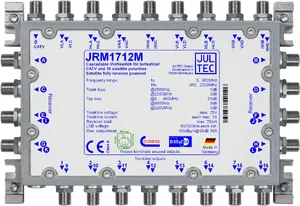Satellite multiswitch JULTEC JRM1712M — 9 inputs, 16 outputs, 35 dB decoupling