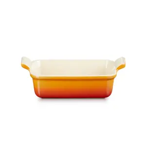 Прямоугольная керамическая форма для запекания Le Creuset Heritage 19×14 см 1,1 л оранжевая