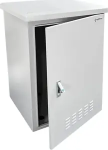 Настенный 19" шкаф-стойка Alantec 18U 600x600 мм, 4 монтажные рейки, 4 кабельных ввода, серый