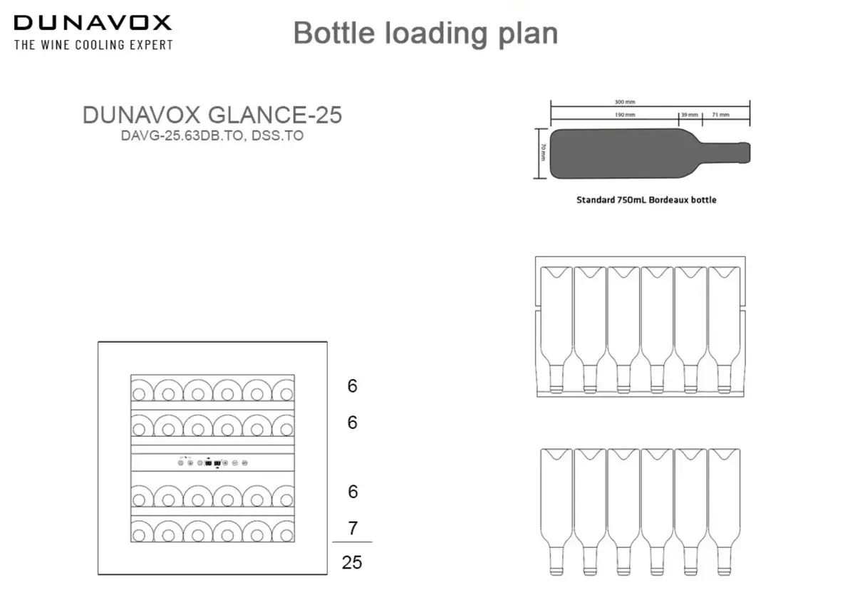 Dunavox DAVG25.63DMB.TO двухзонный встраиваемый винный шкаф Photo 4