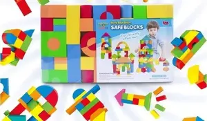 Foam Building Blocks Set w&k — 76 pieces, soft foam construction toy