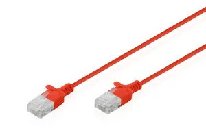 Patch cable DIGITUS CAT6 U-UTP Slim 0.5 m red