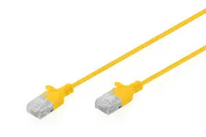 Patch cable DIGITUS CAT 6 U-UTP Slim, 0.5 m, yellow