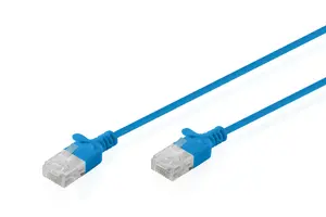 Patch cable CAT6 U-UTP 1.5 m, DIGITUS, slim, black