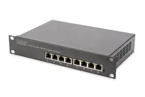Коммутатор DIGITUS Gigabit Ethernet PoE 8 портов PoE+ 10" стойка, до 80 Вт PoE бюджета
