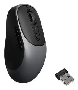 Bezvadu peles labrokas Keychron BM24 — RF + Bluetooth + USB‑C, 2400 DPI, 6 pogas, pelēka