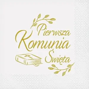 Papīra salvetes GoDan 'Pirmā Komūnija' ar Bībeles motīvu 33x33 cm, 20 gab.