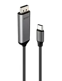 Video cable adapter Lindy 43504 — 2 m USB Type-C to DisplayPort, Grey