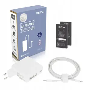 MITSU USB-C klēpjdatora barošanas adapteris 61W, 5–20.3V 3A, balts