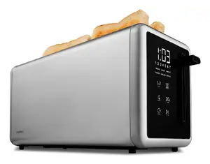 MEDION MD 12103 Toasters 1450 W 4 Maizes šķēles 2 Slotu Nerūsējošais tērauds Sudraba