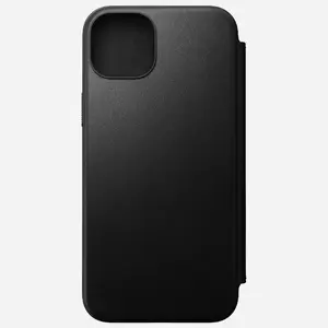 Folio phone case Nomad Modern Leather Folio for iPhone 15 Plus, leather, 6.7" (17 cm), black, 3 card pockets