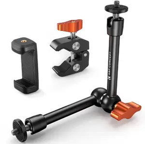 Mounting Magic Arm with Super Clamp K&F Kf31.131s2 — 1/4" & 3/8" threads, clamp 15–55 mm, phone holder compatible