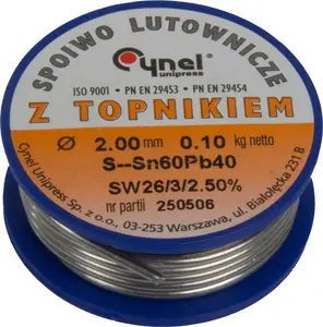 SPOIWO LUTOWNICZE LC60 solder wire 2.5 mm spool 100 g (MPN LUT00102-100)