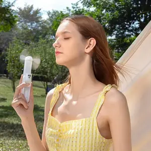 Pārnēsājams ventilators Jisulife Life8 ar 2000 mAh powerbanku un lukturi — balts USB