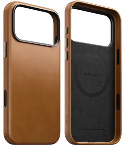 Leather phone case Nomad Traditional for iPhone 17 Pro — MagSafe compatible, English Tan