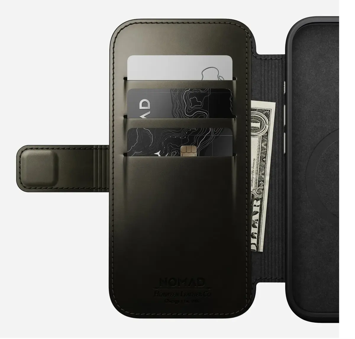 Nomad Modern Leather Folio — iPhone 16 Pro folio, green Photo 8