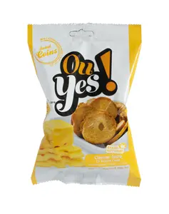 Crispbread snacks Ou Yes! cheese flavor 75 g — baked rye crispbreads, savory snack