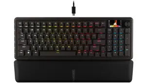 Keyboard CORSAIR VANGUARD 96 — 96% wired USB, magnetic-mechanical switches, QWERTY, wrist rest, black