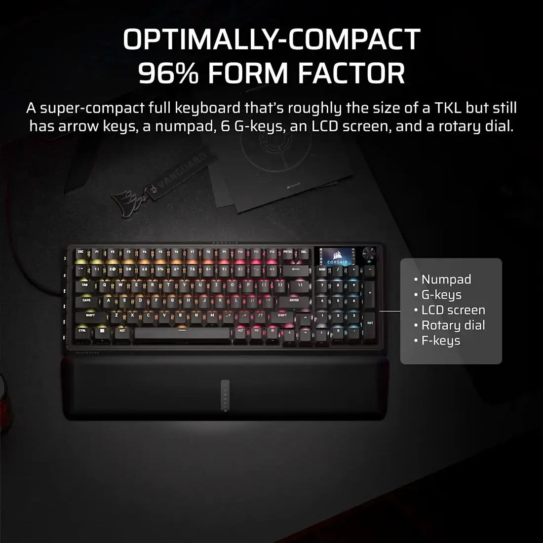 CORSAIR CH-91E911G-NA 96% механическая игровая клавиатура Photo 4